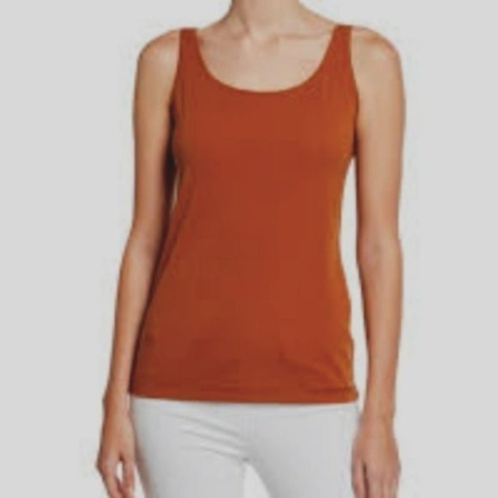 Jana Brown Scoop-Neck Ribbed Tank Top